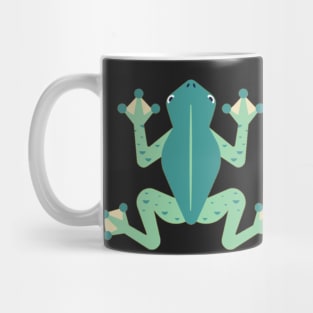 Green and blue cartoon frog pattern Mug